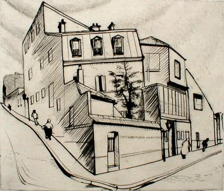 Drypoint Hayter - Rue Dareau