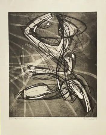 Etching Hayter - Sorcier - Wizard