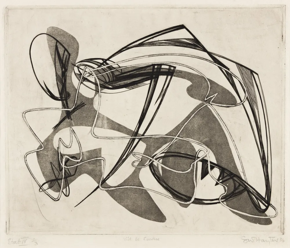 Engraving Hayter - Viol de Lucrece