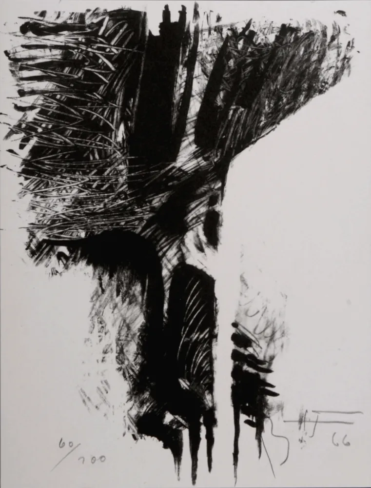 Lithograph Heiliger - Abstract Composition, 1966 - Hand-signed!