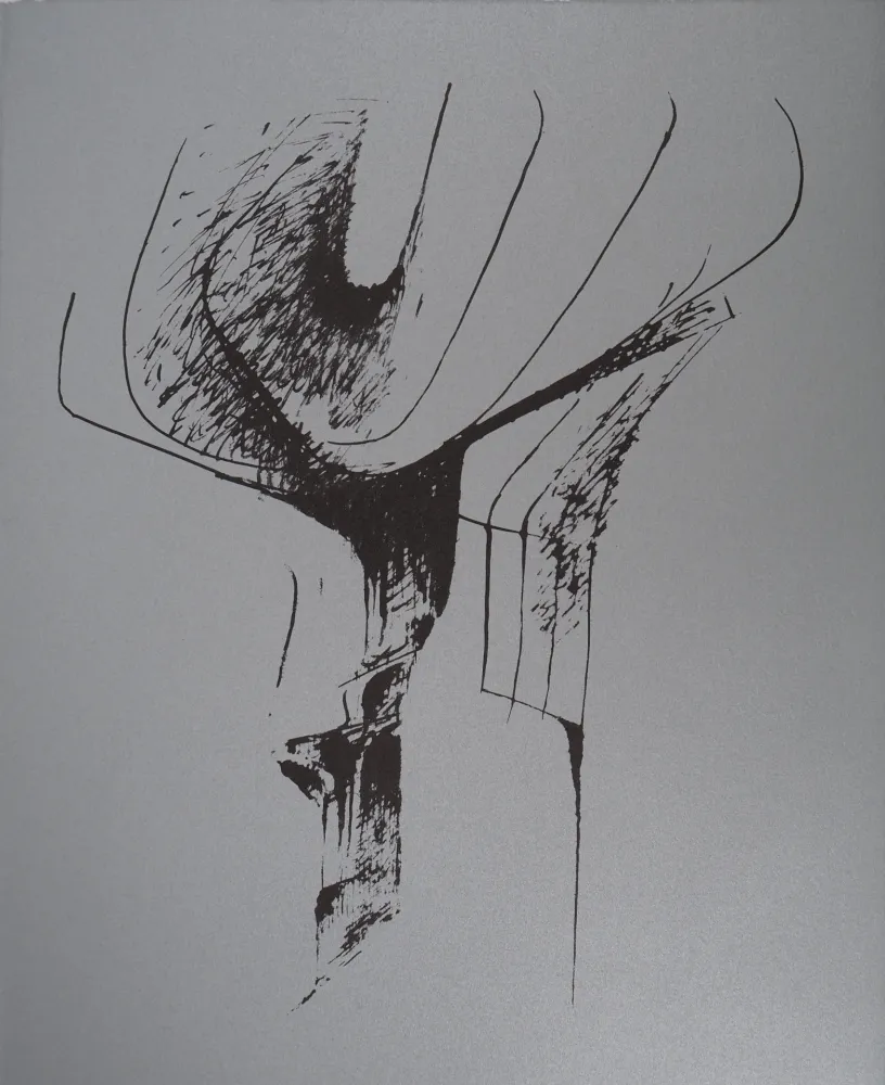 Lithograph Heiliger - Arbre dans du Gris
