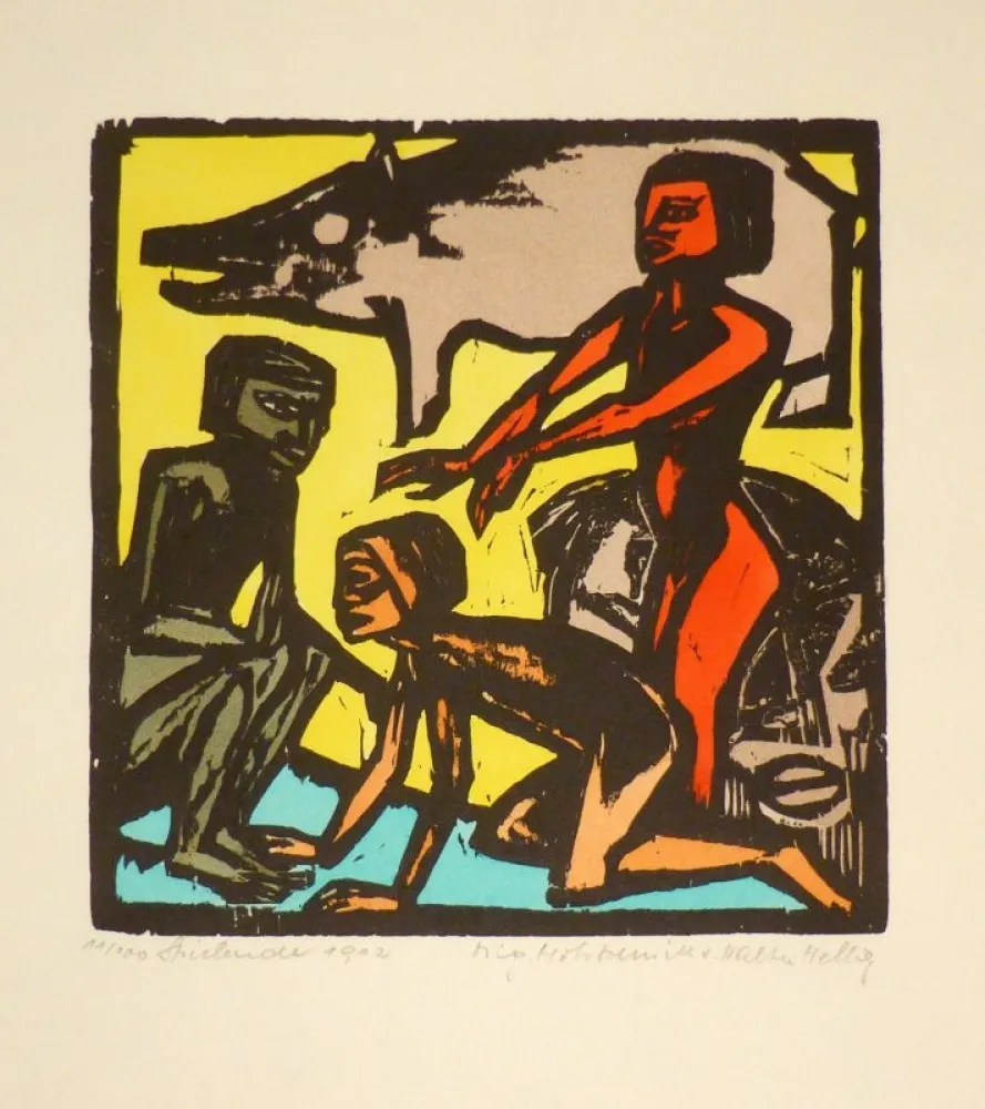 Woodcut Helbig - Spielende