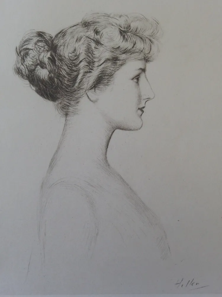 Etching Helleu - Femme de profil