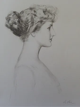 Etching Helleu - Femme de profil