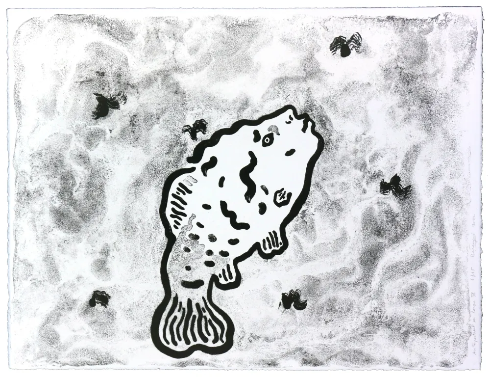 Lithograph Henin - Auportrait en carpe IX