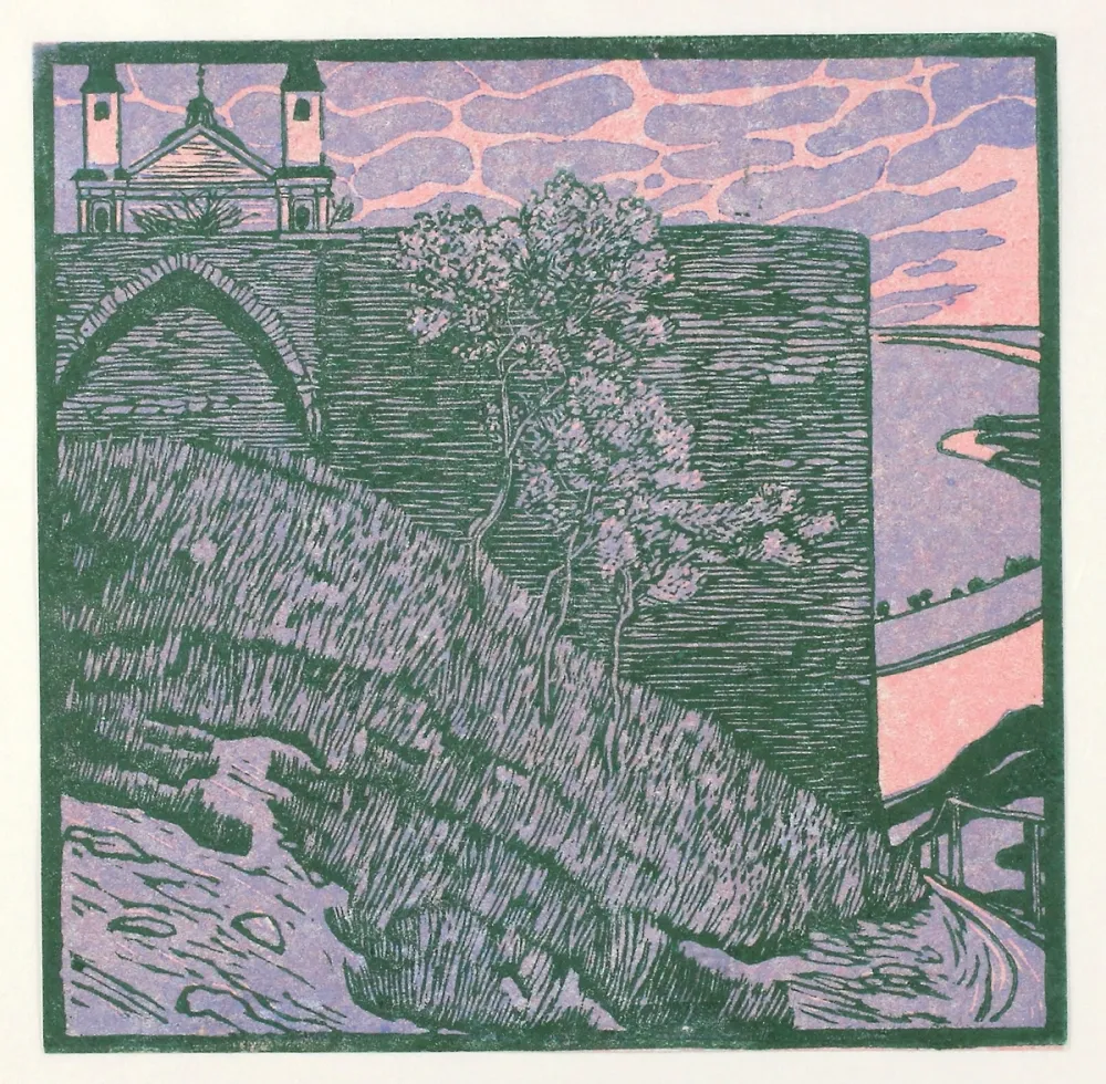Woodcut Henneberg - Leopoldsberg
