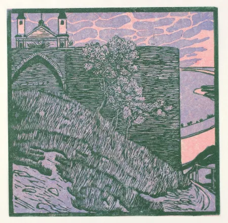 Woodcut Henneberg - Leopoldsberg