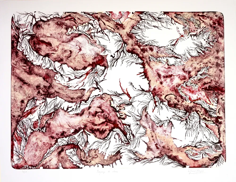 Lithograph Henriquez - Paysage