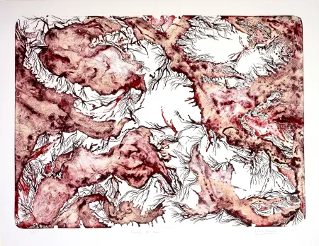 Lithograph Henriquez - Paysage