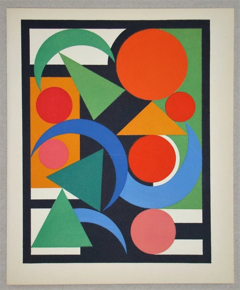Screenprint Herbin - Composition Oiseau
