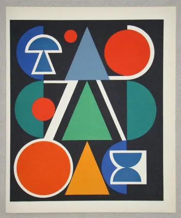 Screenprint Herbin - Composition Rouge