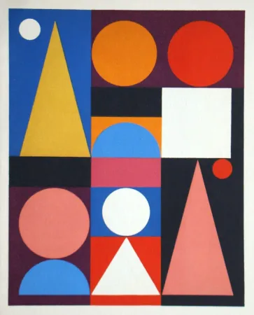 Screenprint Herbin - Composition sur le mot Jaune