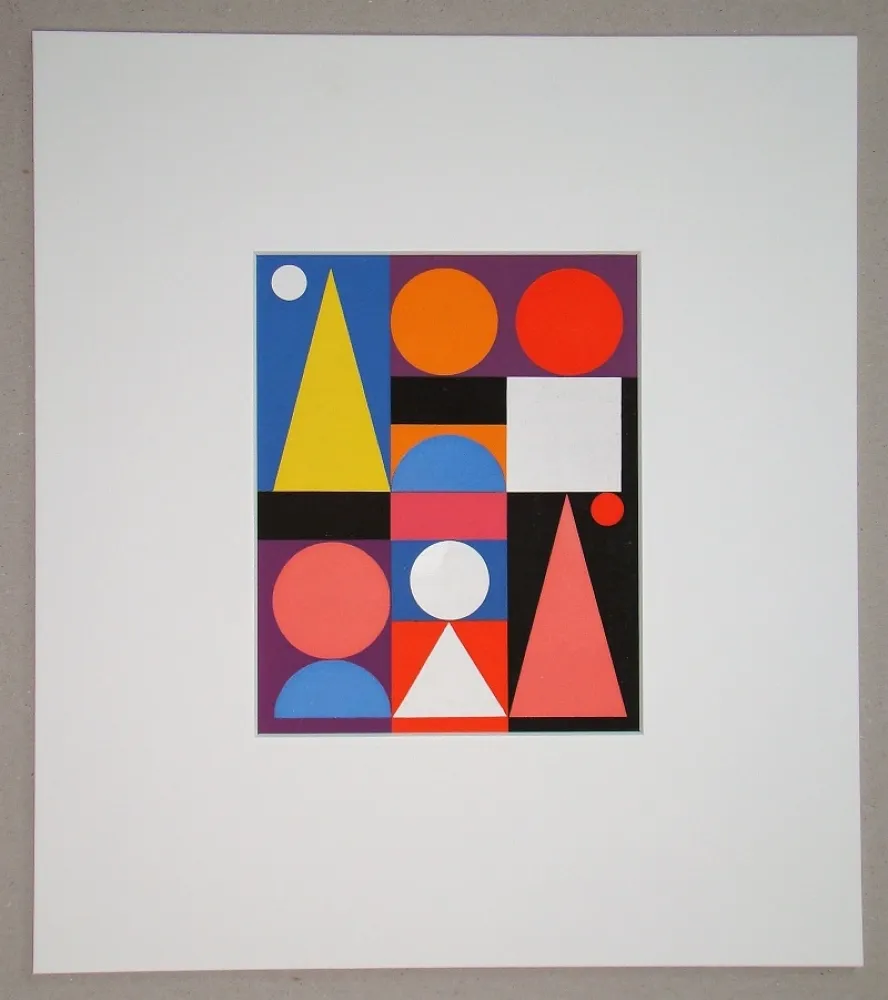 Screenprint Herbin - Composition sur le mot Jaune, 1946