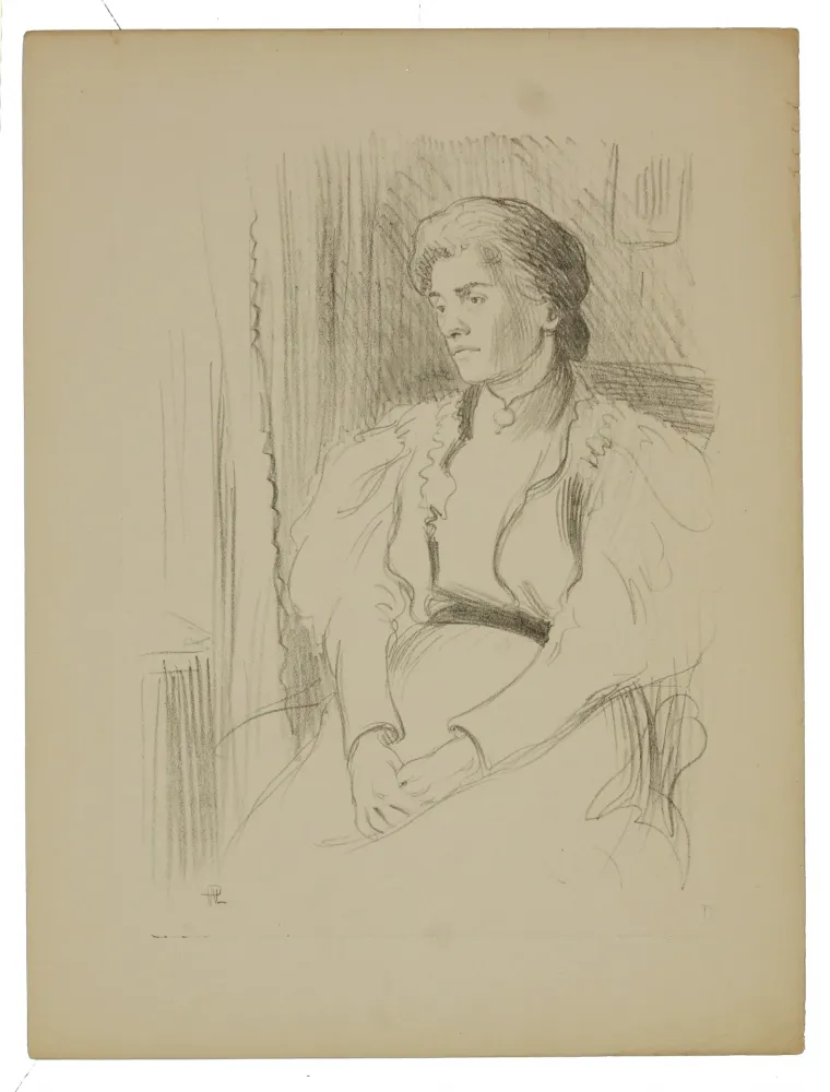 Lithograph Hermann-Paul - 9. Jeune femme