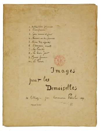 Lithograph Hermann-Paul - Images pour les Demoiselles (covert)