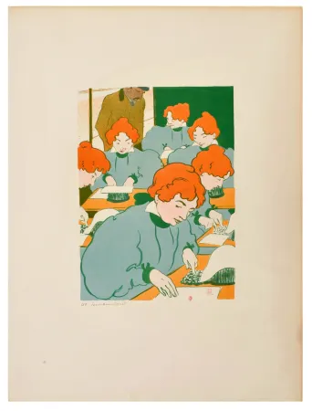 Lithograph Hermann-Paul - Les petites Machines à écrire