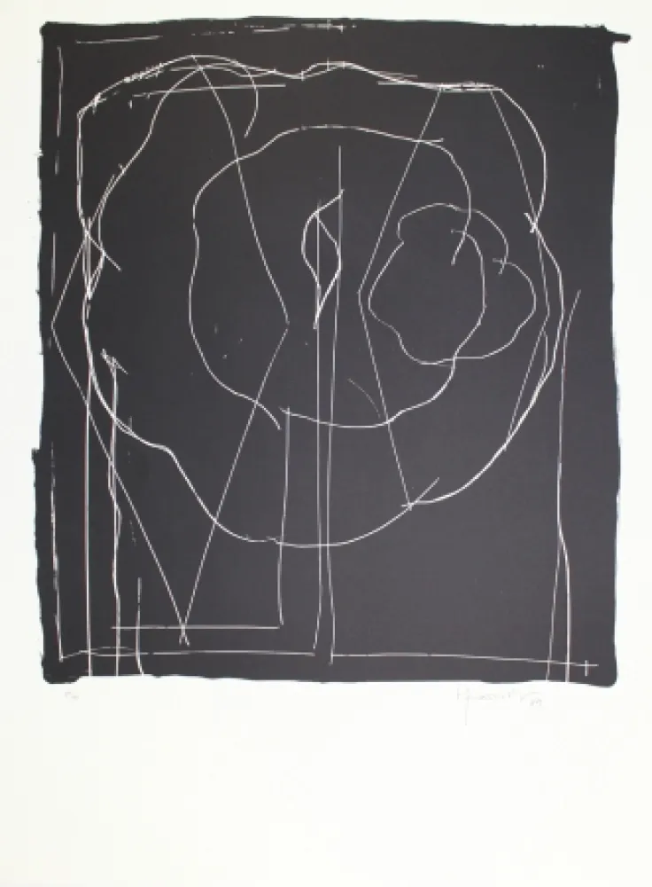 Lithograph Hernandez Pijuan - A.L. Barcelona-IV