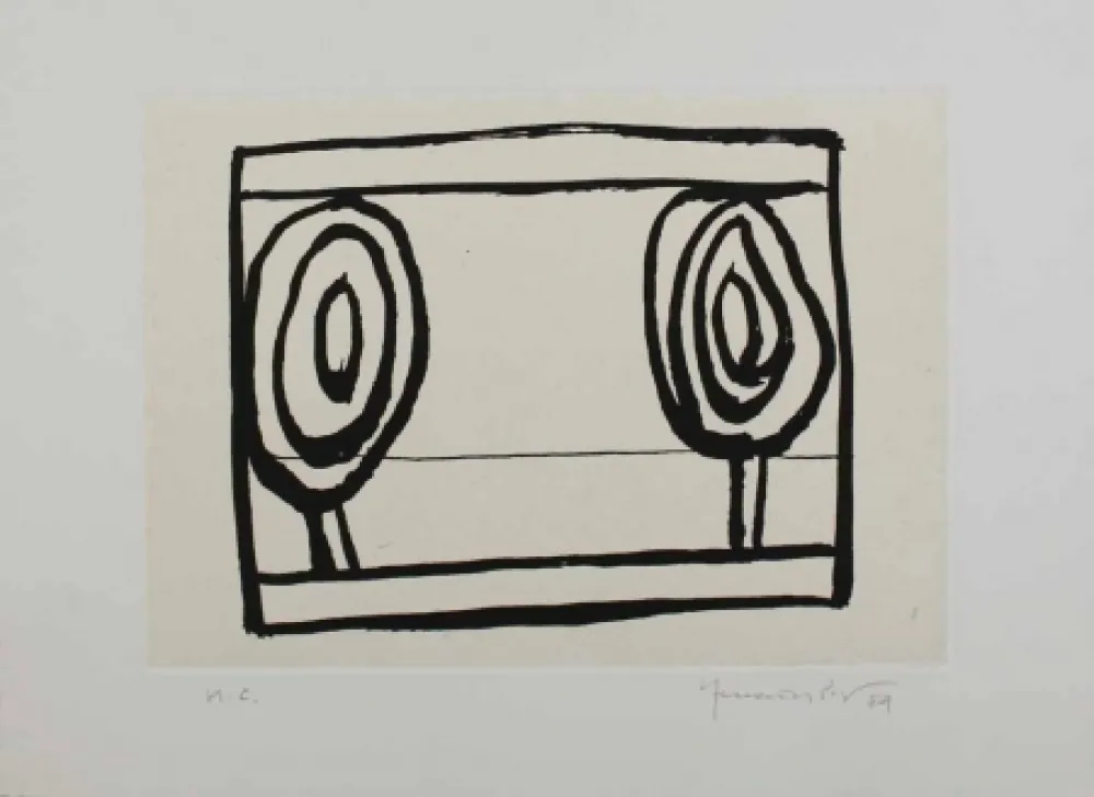 Aquatint Hernandez Pijuan - Arbres 1