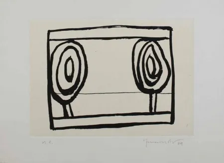 Aquatint Hernandez Pijuan - Arbres 1