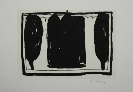 Aquatint Hernandez Pijuan - Arbres i casa I