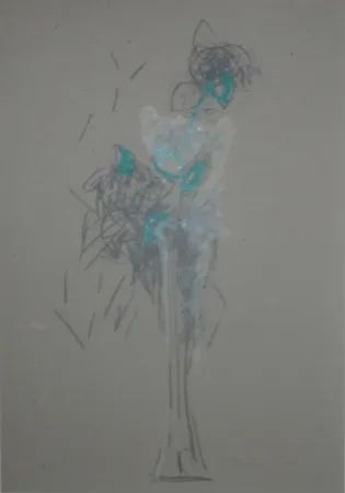 Lithograph Hernandez Pijuan - Bouquet sur carton