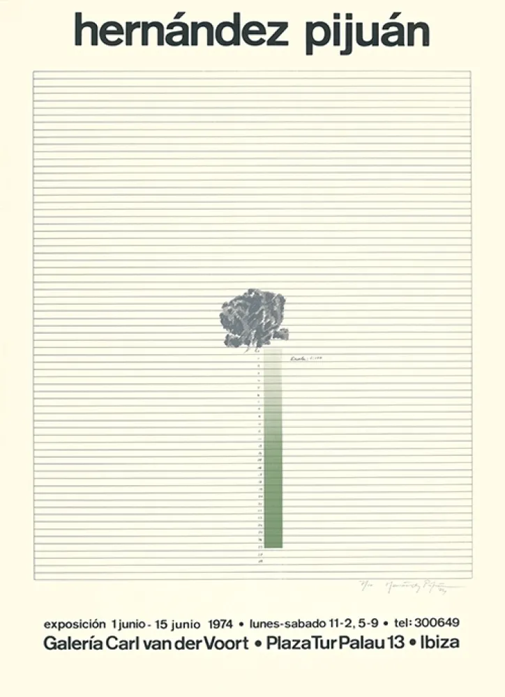Screenprint Hernandez Pijuan - Cartel de la exposición Galería Carl van der Voort, Ibiza