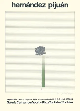 Screenprint Hernandez Pijuan - Cartel de la exposición Galería Carl van der Voort, Ibiza