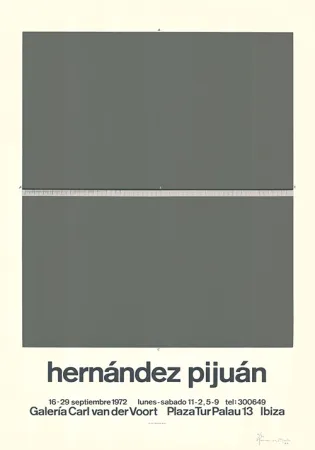 Screenprint Hernandez Pijuan - Cartel de la exposición Galería Carl van der Voort, Ibiza