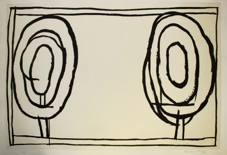 Aquatint Hernandez Pijuan - Cases i arbres 3