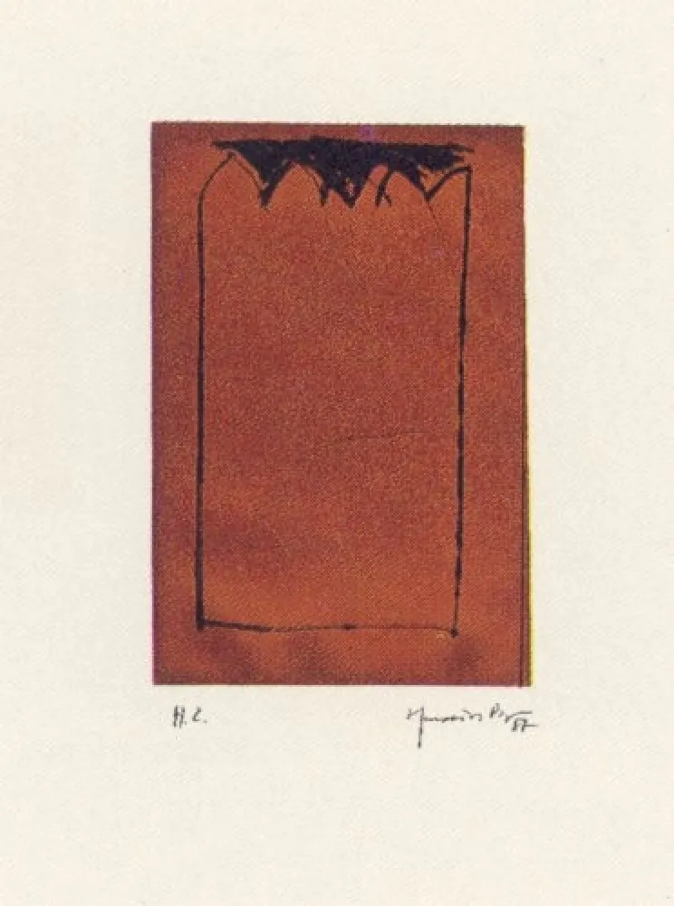 Aquatint Hernandez Pijuan - Catedral ocre