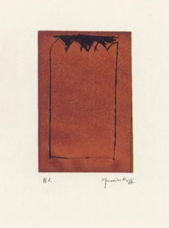 Aquatint Hernandez Pijuan - Catedral ocre