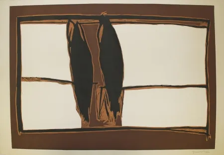 Linocut Hernandez Pijuan - Des de la finestra I (From the Window I)