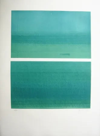 Etching Hernandez Pijuan - Doble paisatge