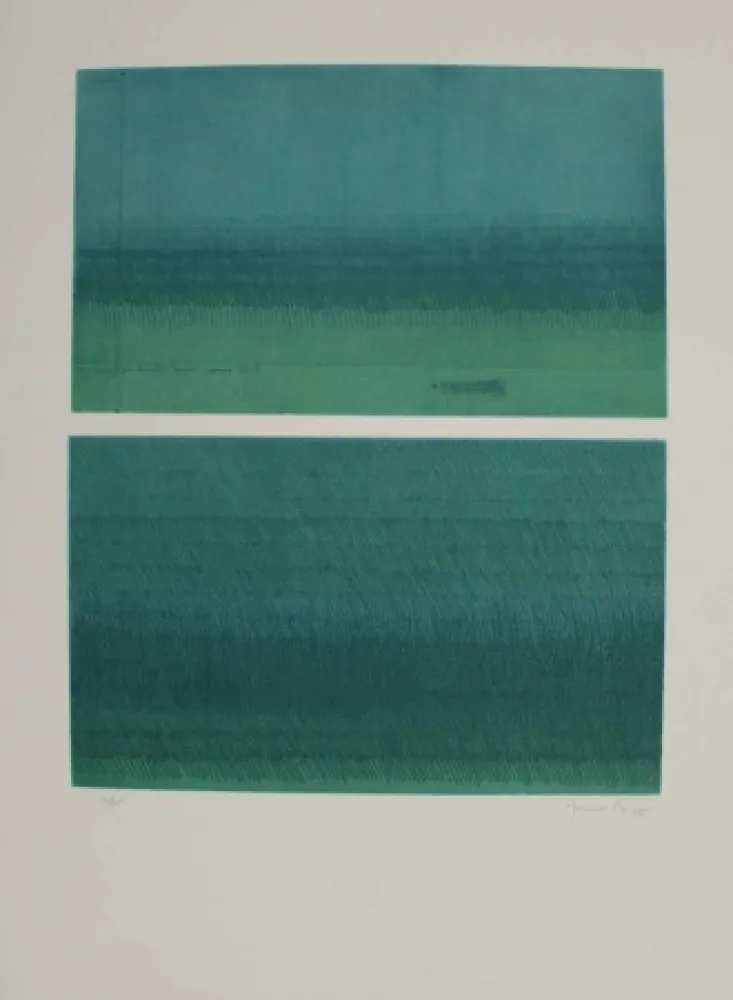 Etching And Aquatint Hernandez Pijuan - Doble paisatge