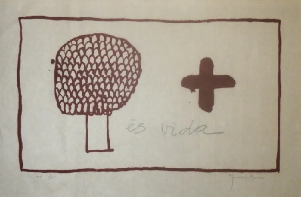 Linocut Hernandez Pijuan - Es Vida