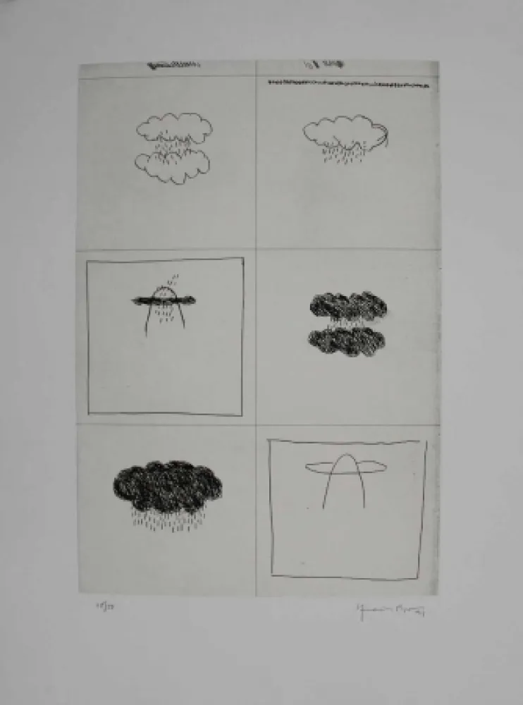 Etching Hernandez Pijuan - Esbós (