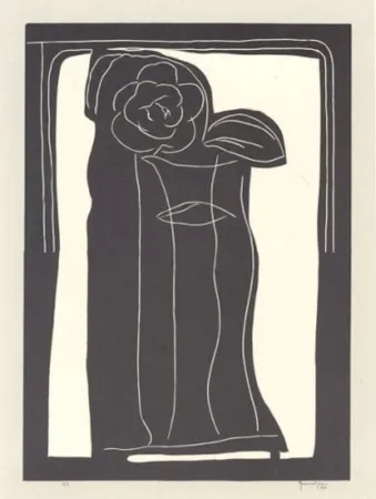 Linocut Hernandez Pijuan - Gerro amb flors