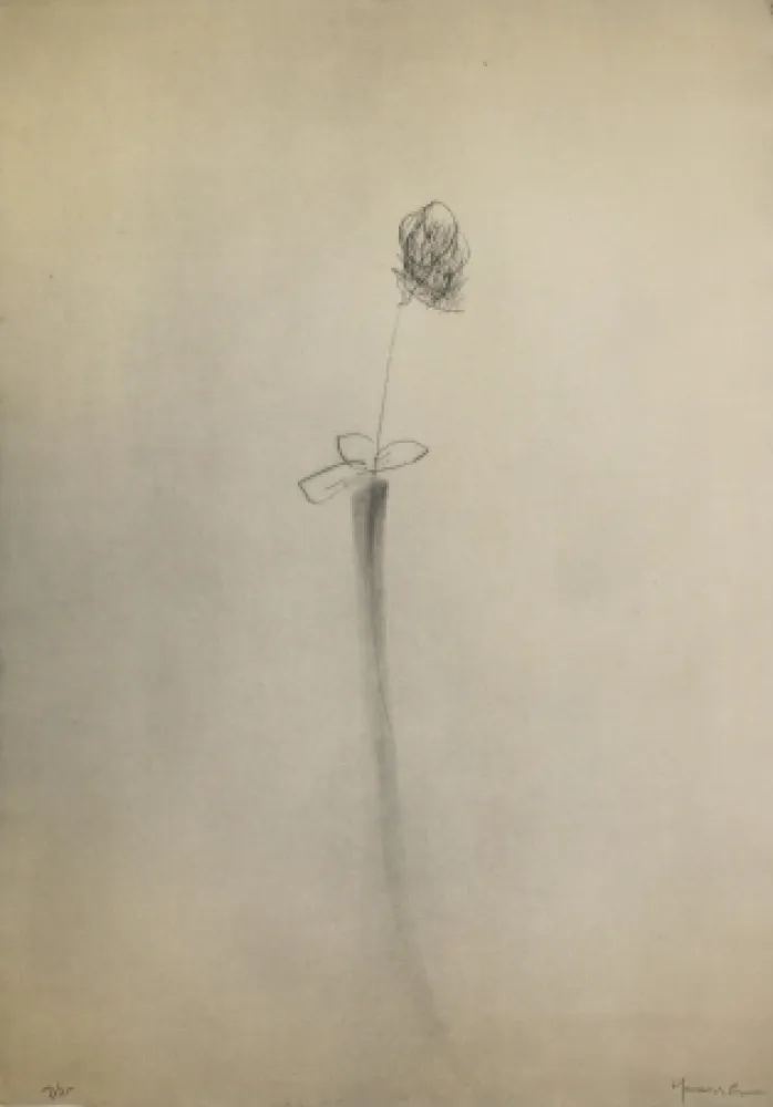 Drypoint Hernandez Pijuan - Gerro i flor (Vase and Flower)
