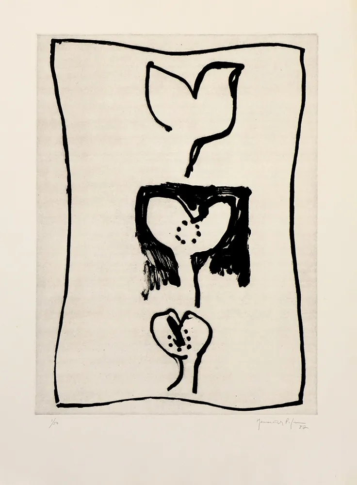 Etching Hernandez Pijuan - Hojas