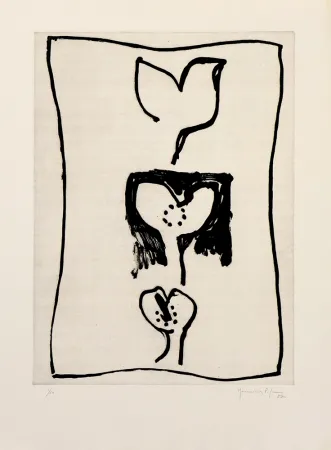 Etching Hernandez Pijuan - Hojas