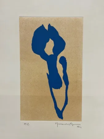 Etching Hernandez Pijuan - Iris Blau 2