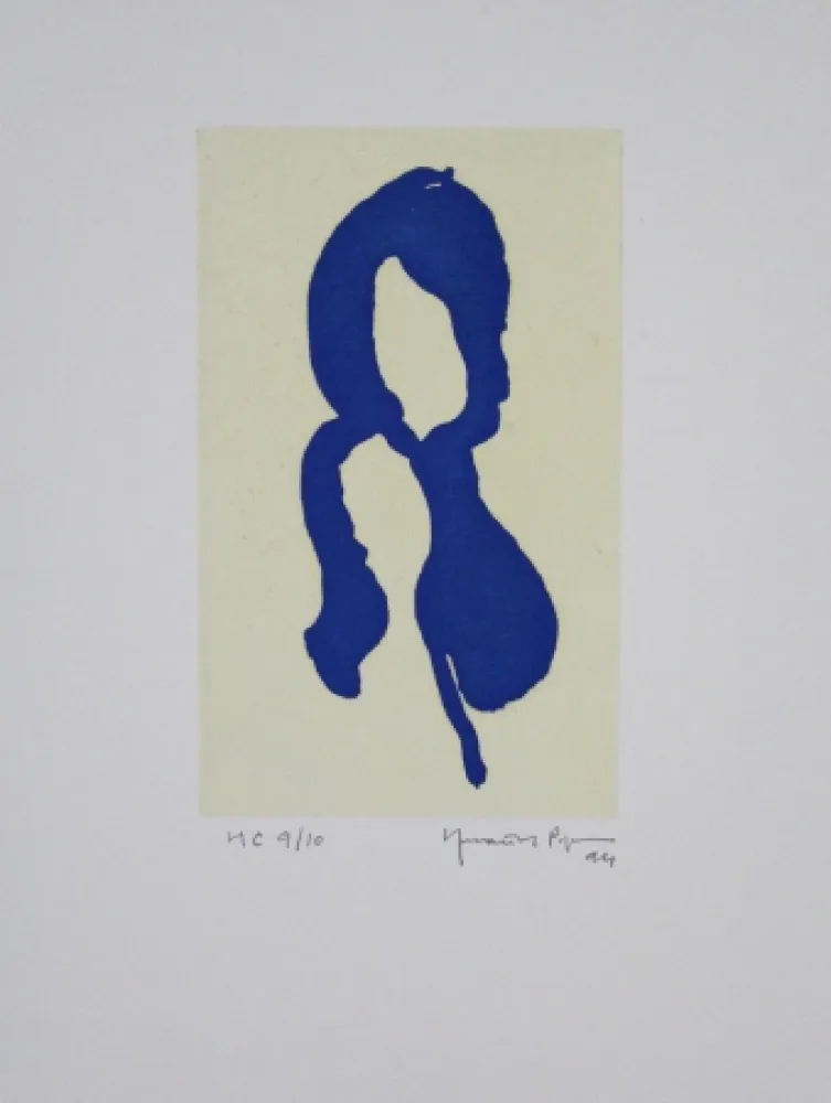 Aquatint Hernandez Pijuan - Iris blau I / Blue Iris I