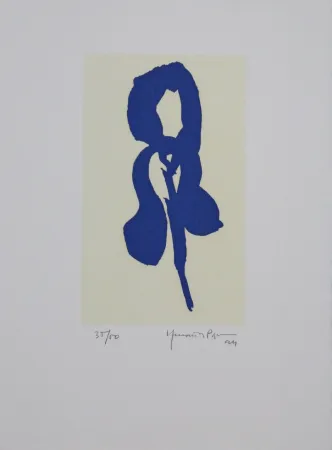 Aquatint Hernandez Pijuan - Iris blau IV / Blue Iris IV