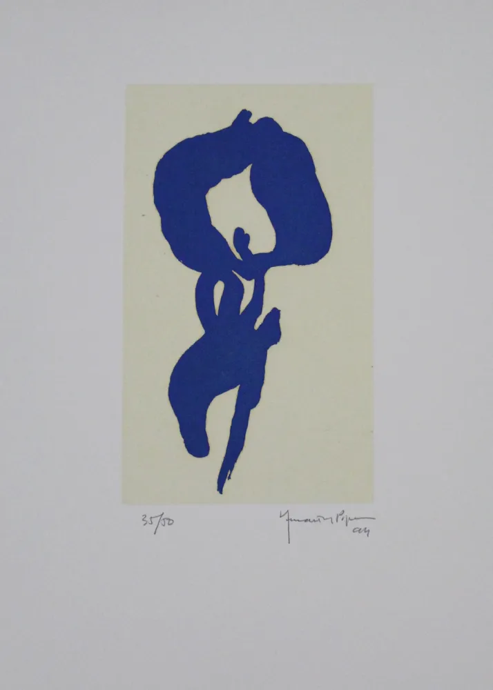 Aquatint Hernandez Pijuan - Iris blau V / Blue Iris V