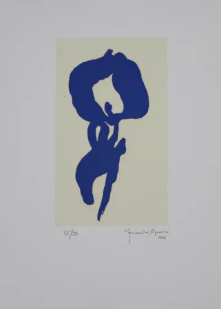 Aquatint Hernandez Pijuan - Iris blau V / Blue Iris V