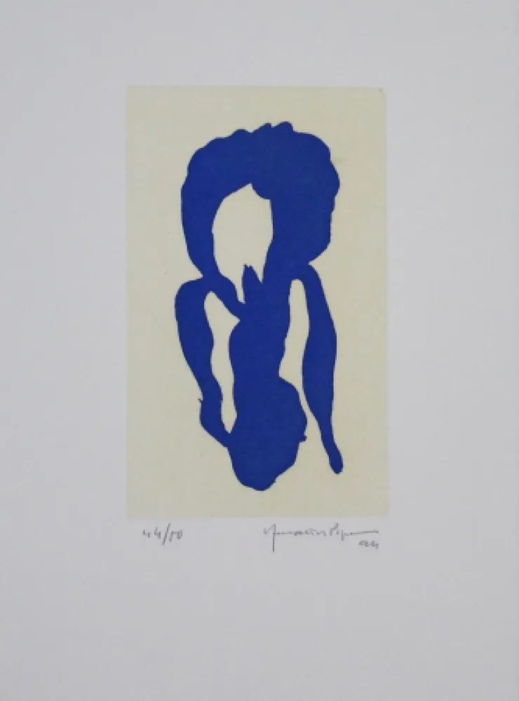Aquatint Hernandez Pijuan - Iris blau X / Blue Iris X