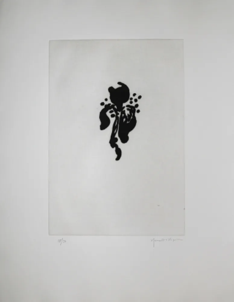 Aquatint Hernandez Pijuan - Iris negre I (Black Iris I)