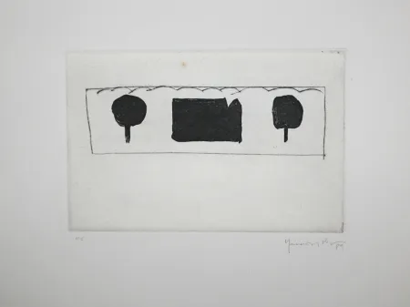 Etching And Aquatint Hernandez Pijuan - La casa de les moreres 1