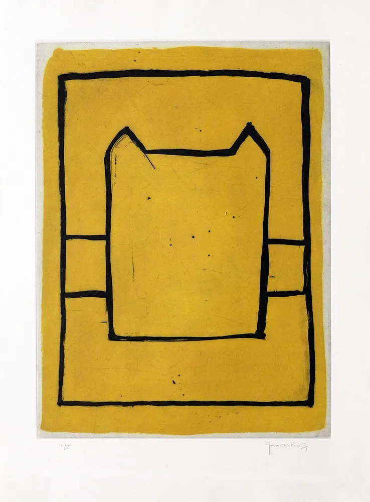 Etching Hernandez Pijuan - La casa desde la que se divisa el campo II