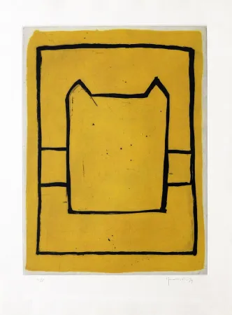 Etching Hernandez Pijuan - La casa desde la que se divisa el campo II